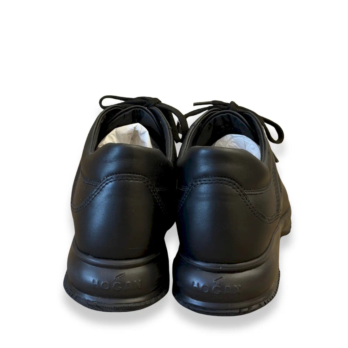HOGAN INTERACTIVE BLACK LEATHER SNEAKERS