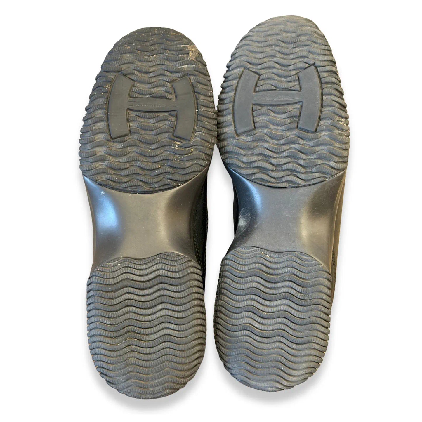 HOGAN INTERACTIVE BLACK LEATHER SNEAKERS