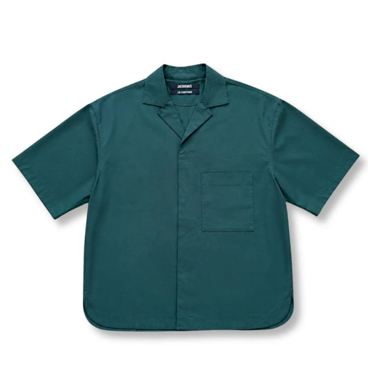 JACQUEMUS GREEN LES SCULPTURES SHORT SLEEVE SHIRT