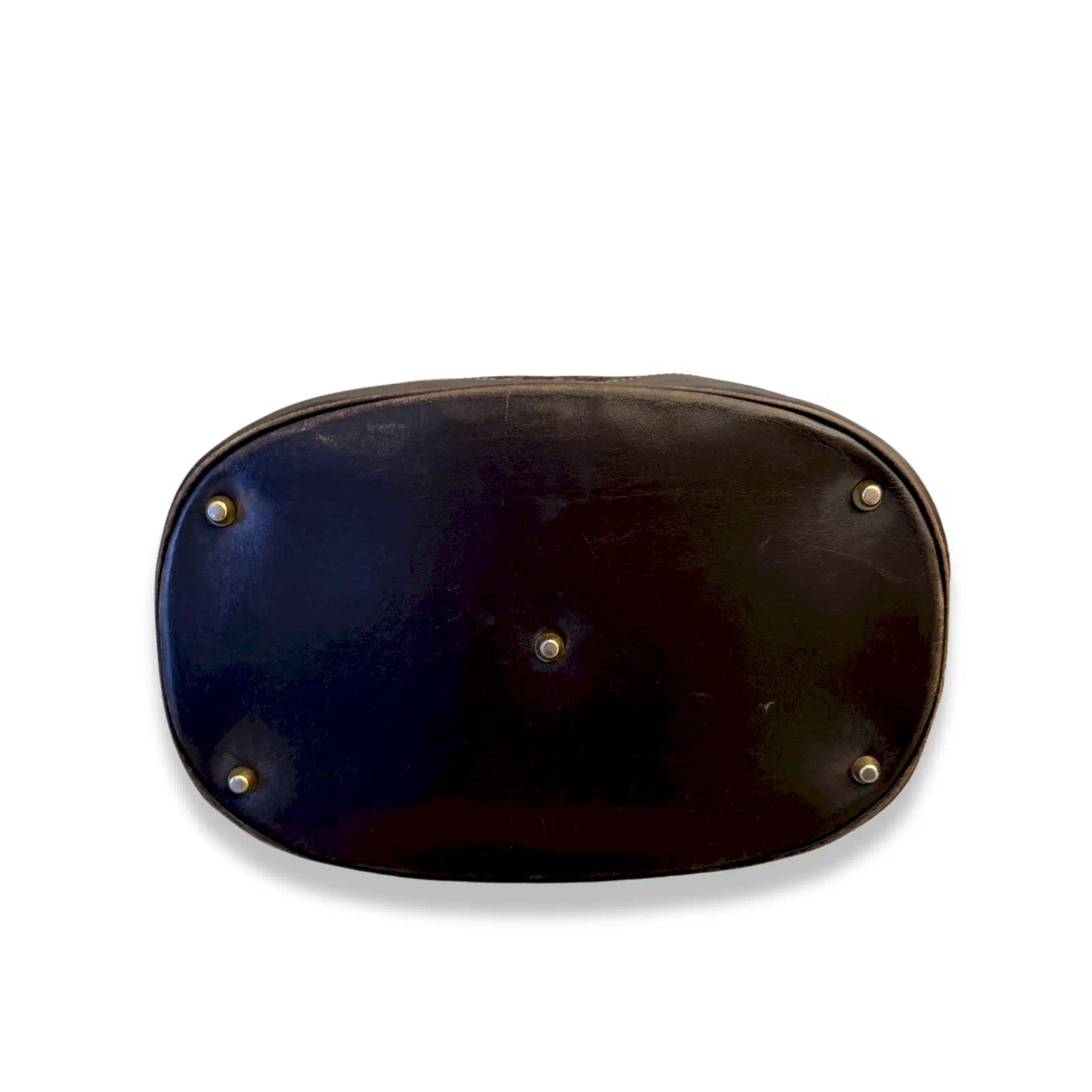 LOEWE ANAGRAM CANVAS & BROWN LEATHER BUCKET BAG