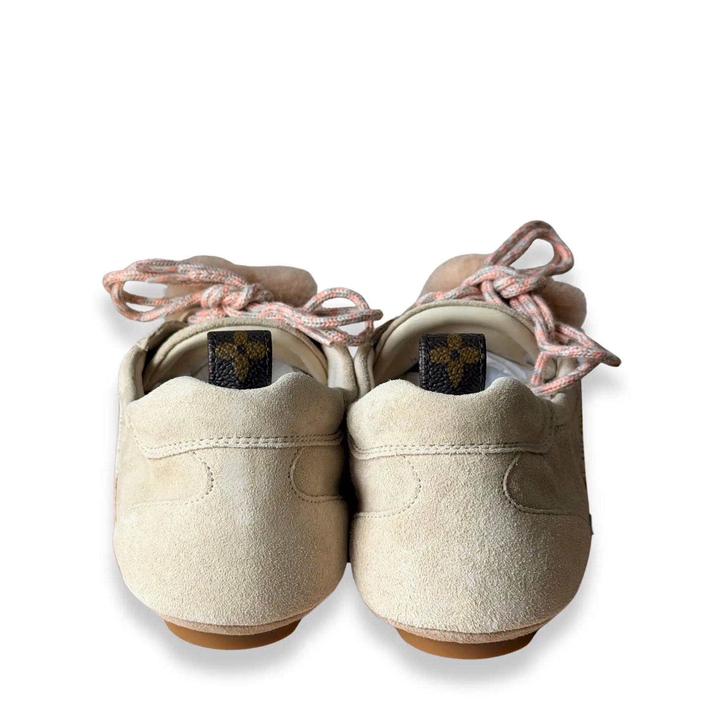 LOUIS VUITTON BEIGE & PINK SUEDE SNEAKERS