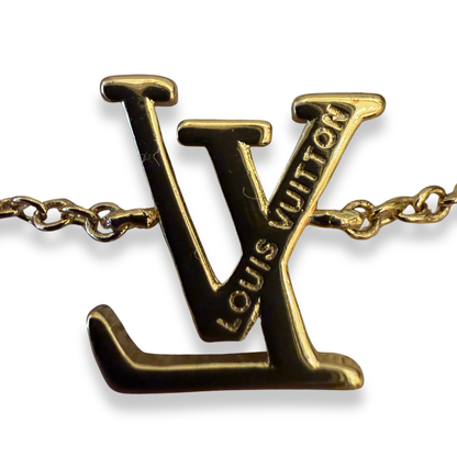 LOUIS VUITTON GOLD-TONE LV & HEART CHARM BRACELET
