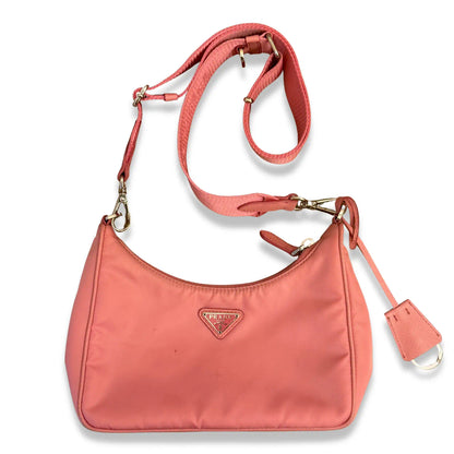 PRADA PINK NYLON SHOULDER BAG