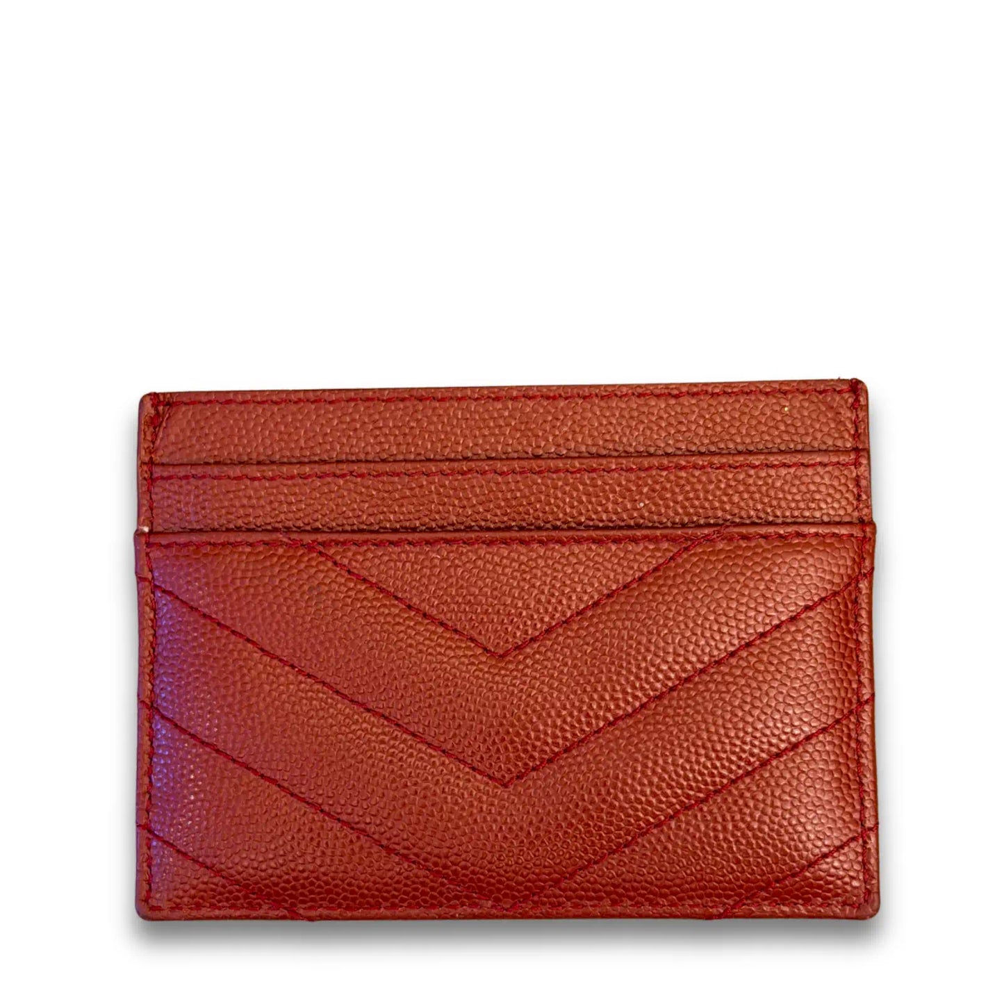 SAINT LAURENT RED MONOGRAM CARD HOLDER