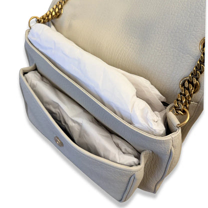SAINT LAURENT WHITE NIKI LEATHER SHOULDER BAG