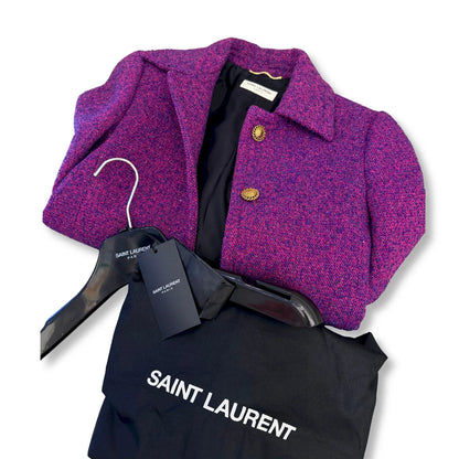 SAINT LAURENT JACKET IN BOUCLE LUREX PURPLE