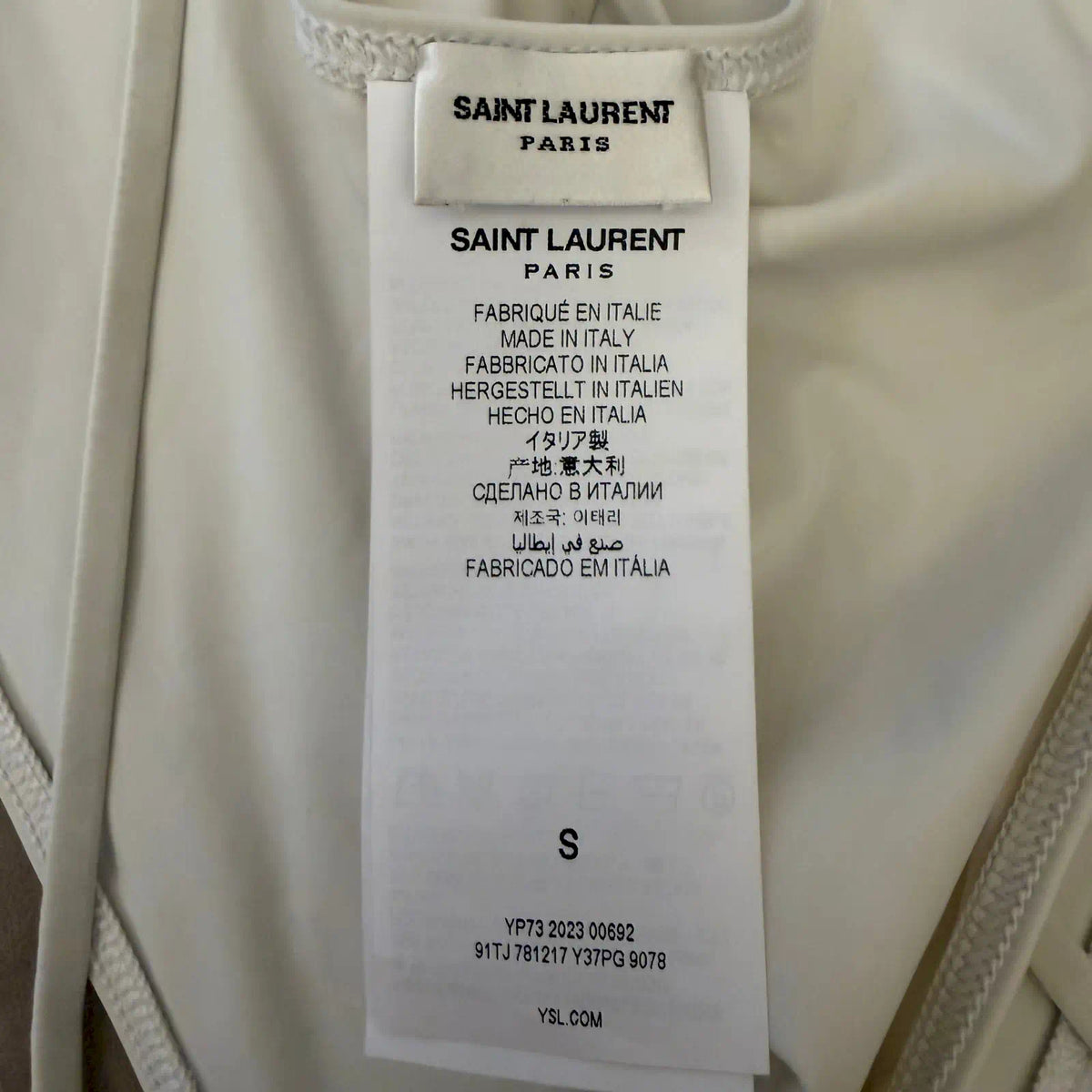 SAINT LAURENT WHITE ONE-PIECE SWIMSUIT