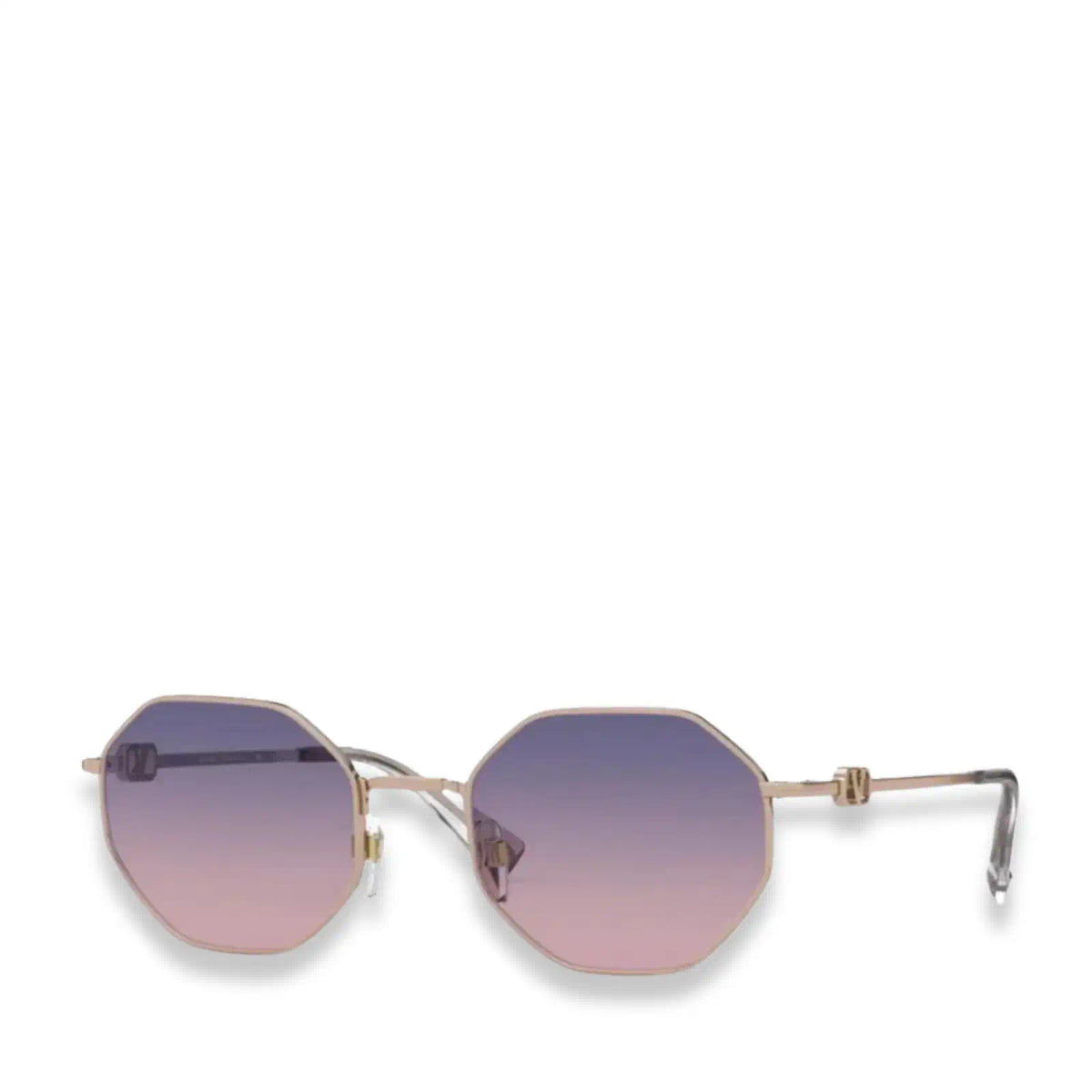 VALENTINO GOLD-TONE ROUND SUNGLASSES