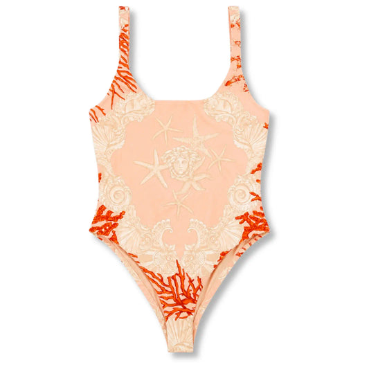 VERSACE PINK CORAL PRINT ONE PIECE SWIMSUIT