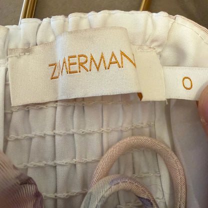 ZIMMERMANN CREAM MULTICOLOUR FLORAL MINI DRESS