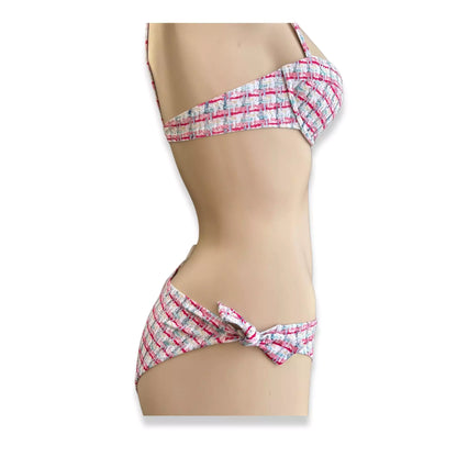 CHANEL WHITE/PINK SWIMSUIT TOP & BOTTOM