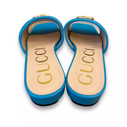 Sandalias Gucci con GG en color azul