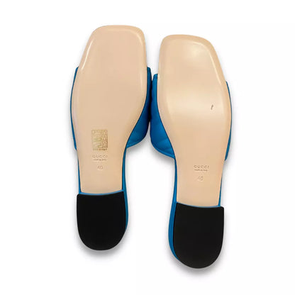 Sandalias Gucci con GG en color azul