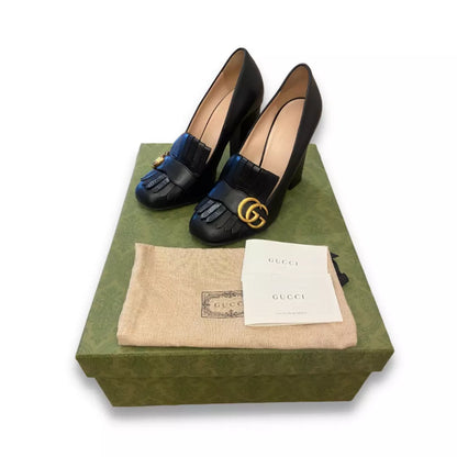 ZAPATOS DE TACÓN GUCCI MARMONT NEGROS GG