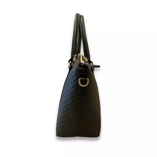 GUCCI BLACK LEATHER MICROGUCCISIMO ABBEY BAG