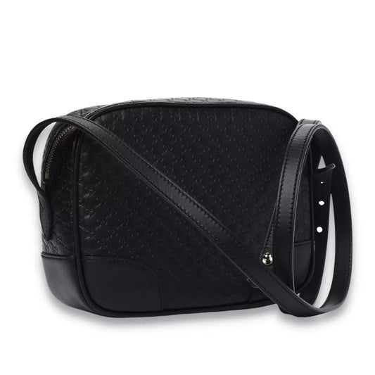GUCCI BLACK MICROGUCCISIMA MINI BREE MESSENGER BAG