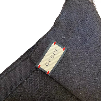GUCCI BLACK WOOL SCARF