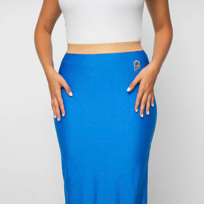 FALDA GUCCI DE NEOPRENO AZUL DE LA COLECCIÓN CRUCERO
