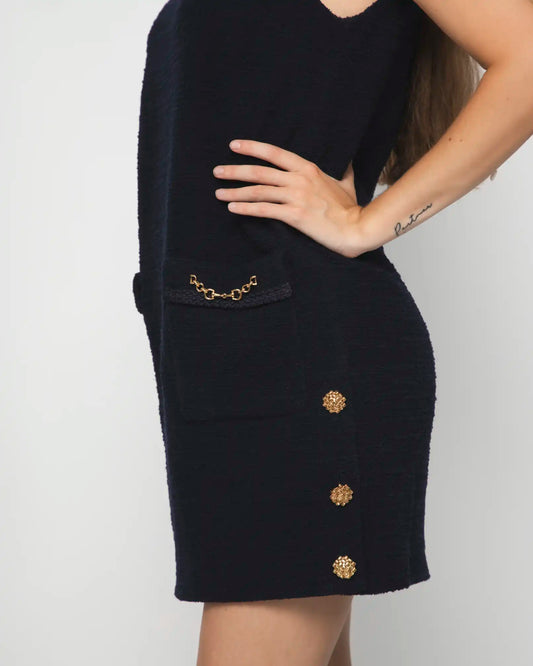 GUCCI BLUE TWEED DRESS