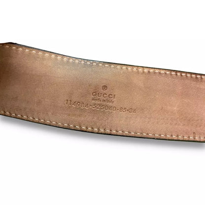 GUCCI DOUBLE G BLACK STRIPES BELT