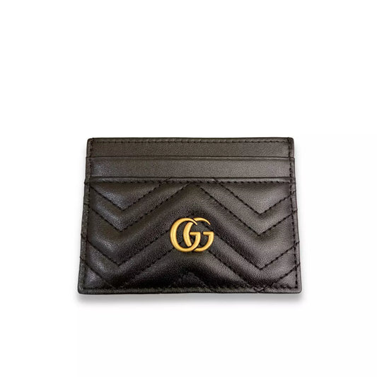 Tarjetero Gucci GG Marmont de piel negra