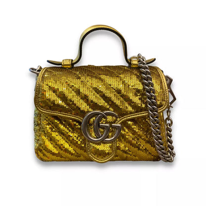BOLSO GUCCI GG MARMONT CON LENTEJUELAS DORADAS