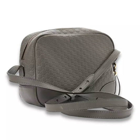 GUCCI GREY MICROGUCCISIMA MINI BREE MESSENGER BAG