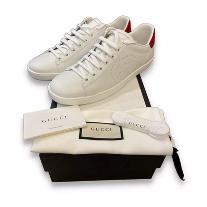 GUCCI WHITE/RED ACE SNEAKERS
