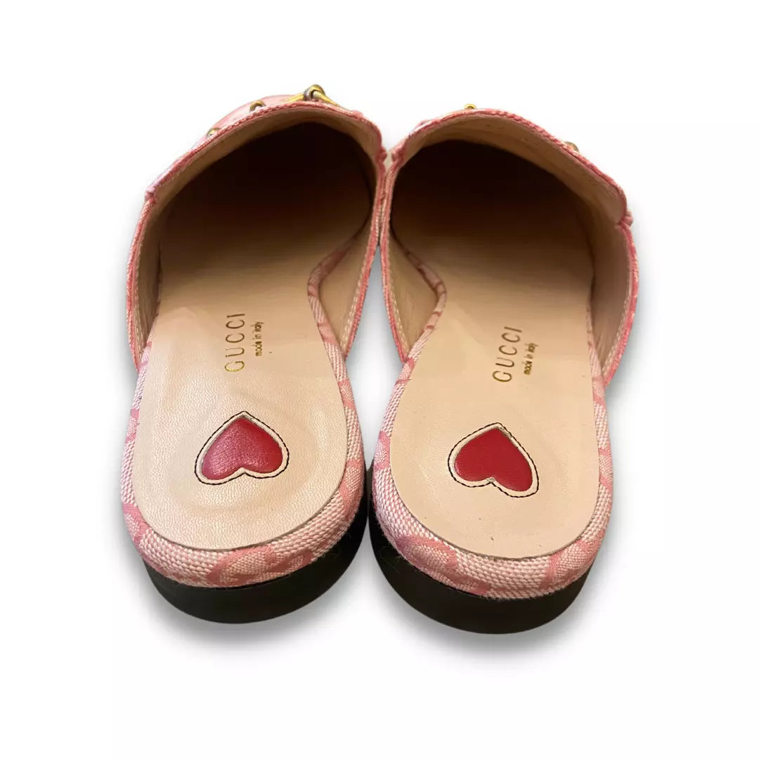GUCCI PINK PRINCETOWN SLIPPERS