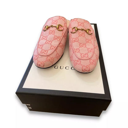 GUCCI PINK PRINCETOWN SLIPPERS