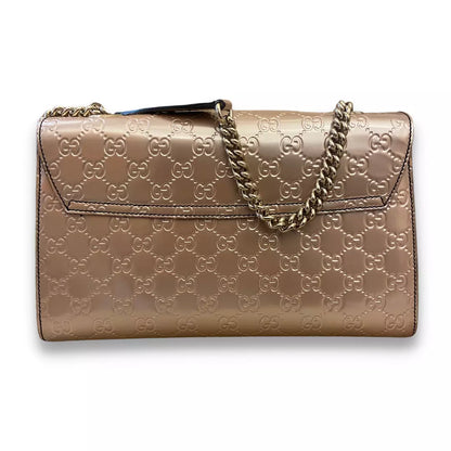 BOLSO METÁLICO CON MONOGRAMA ROSA DE GUCCI