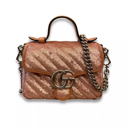 GUCCI PINK SEQUIN MARMONT BAG