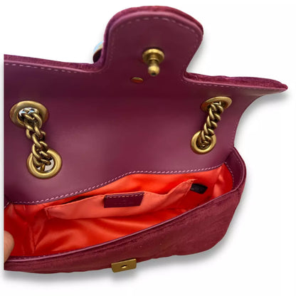 GUCCI PURPLE VELVET MARMONT BAG