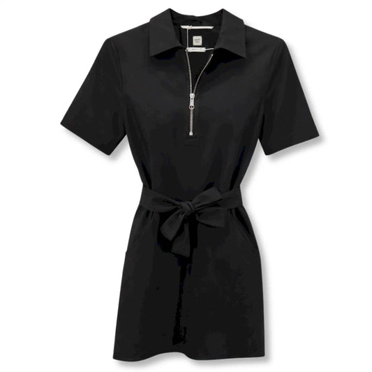 HERMÈS BLACK COTTON MIDI DRESS