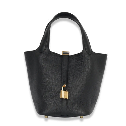HERMÈS BLACK PICOTIN LOCK 18 BAG
