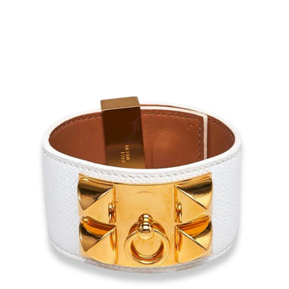 HERMÈS WHITE COLLIER DE CHIEN BRACELET