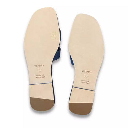 HERMÈS BLEU BLEUET ORAN SANDALS