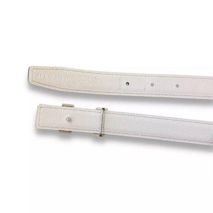 HERMÈS MINI H ETOUPE/WHITE REVERSIBLE BELT