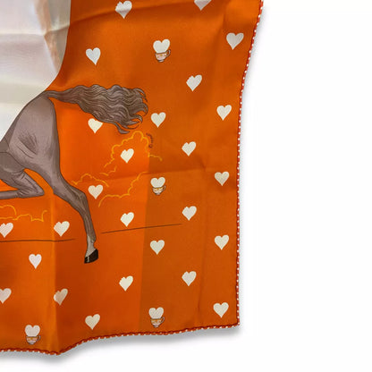 HERMÈS ORANGE SILK TEA TIME 70 LIMITED EDITION CARRÉ