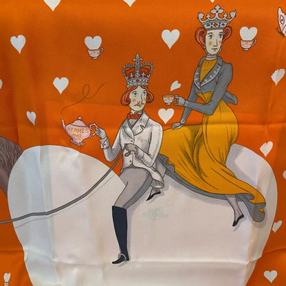 HERMÈS ORANGE SILK TEA TIME 70 LIMITED EDITION CARRÉ