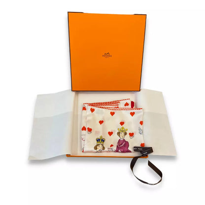 HERMÈS RED SILK TEA TIME 70 LIMITED EDITION CARRÉ