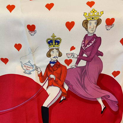 HERMÈS RED SILK TEA TIME 70 LIMITED EDITION CARRÉ