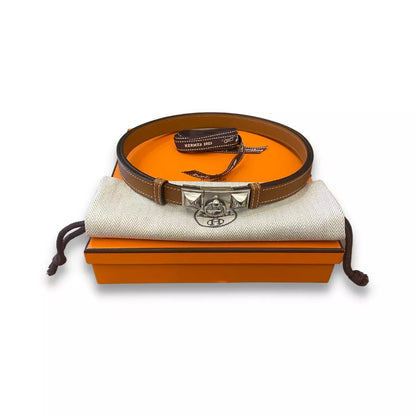 HERMÈS RIVALE 18 GOLD EPSOM LEATHER BELT