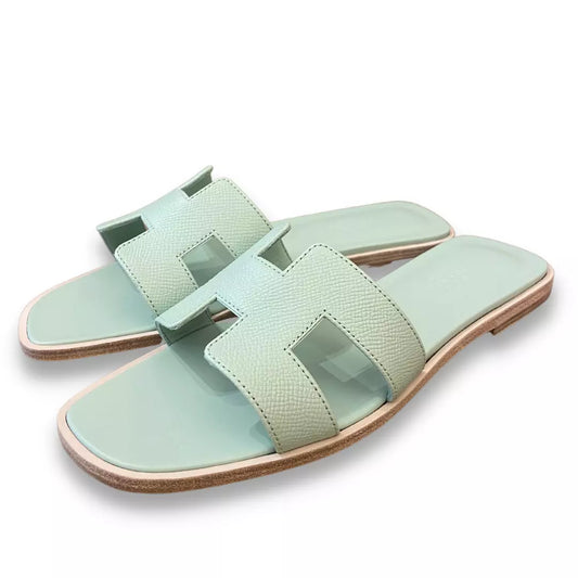 HERMÈS VERT JADE ORAN SANDALS