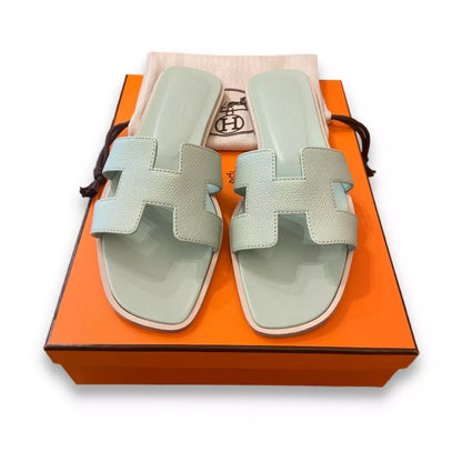 Sandalias Hermès Vert Jade Orange