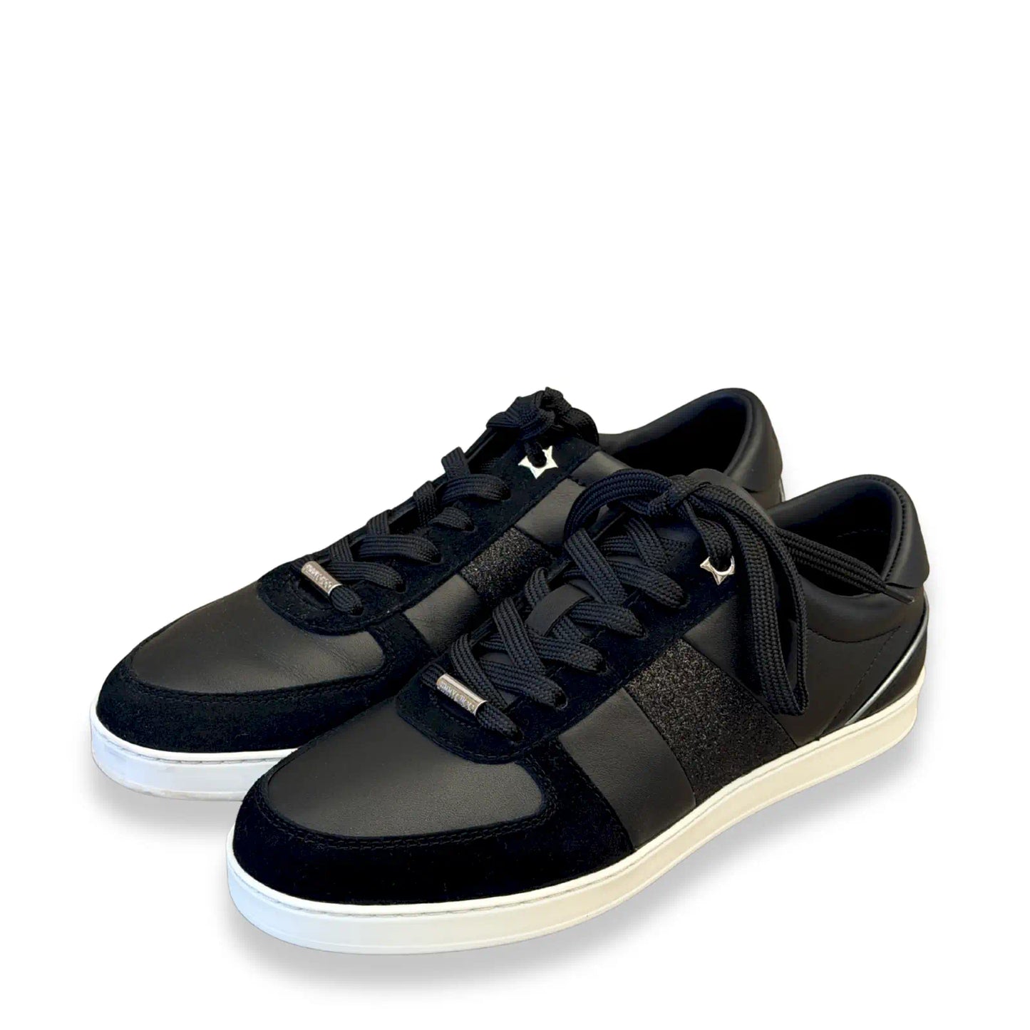 JIMMY CHOO BLACK GLITTER SNEAKERS