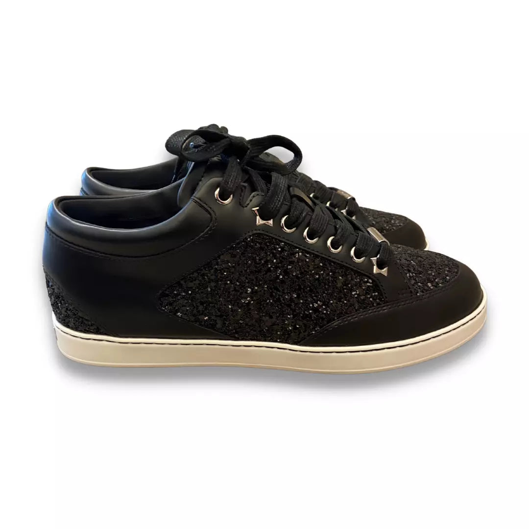 JIMMY CHOO BLACK GLITTER TRAINERS â EYE LUXURY CONCIERGE