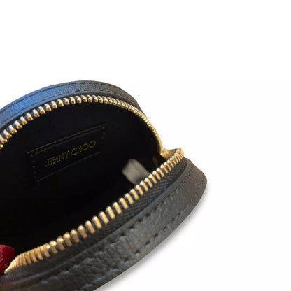 JIMMY CHOO BLACK ROUND COIN PURSE