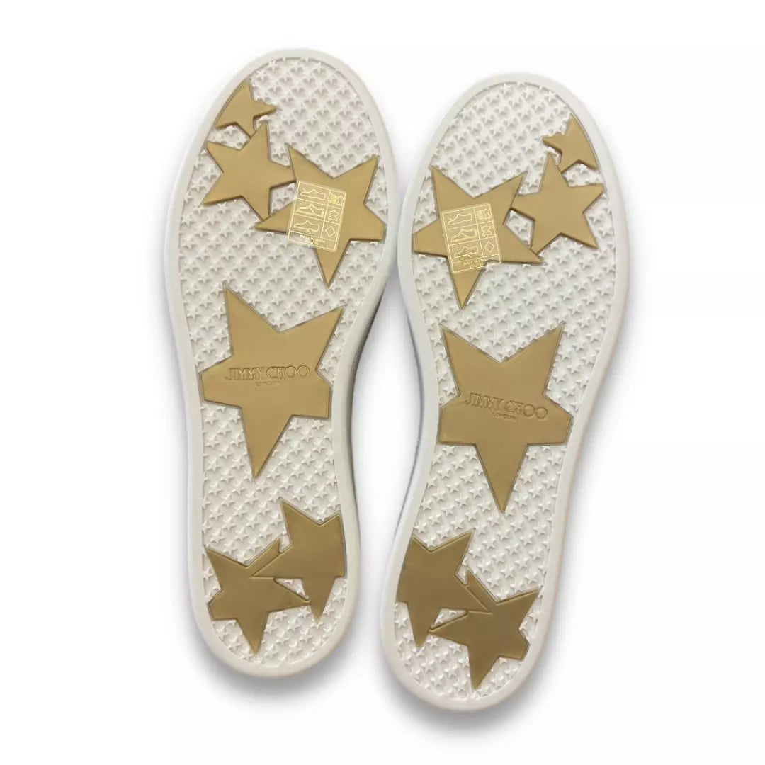 JIMMY CHOO CHAMPAGNE GLITTER SNEAKERS