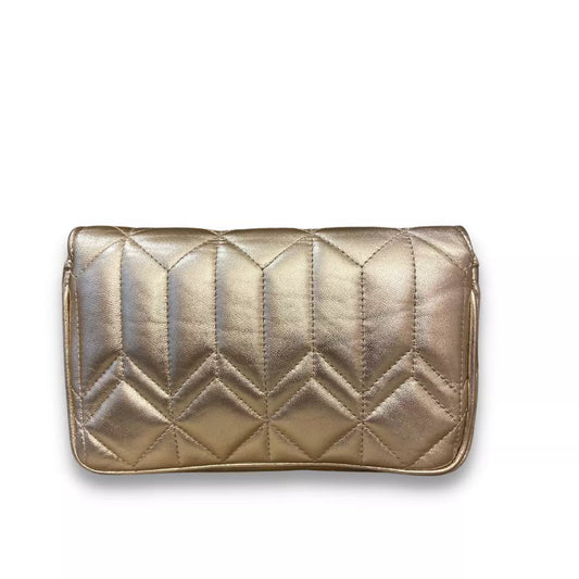 JIMMY CHOO GOLD AVENUE WALLET ON CHAIN BAG